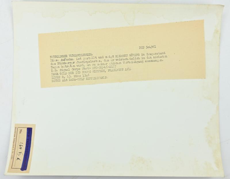 Allied Nuremberg War Trails Picture 'Hermann Göring'