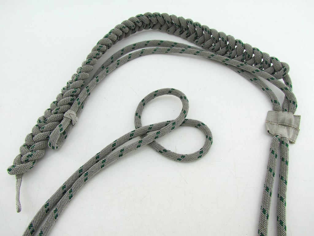 German Forestry (Forstdienst) Silver & Green Parade Lanyard – Fangschnur