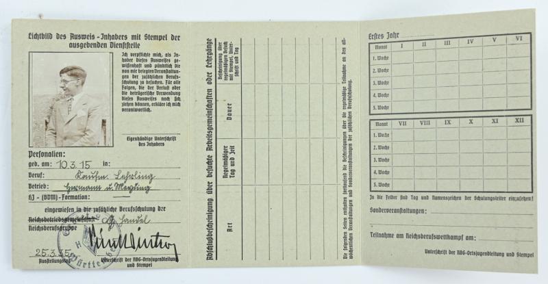 German Hitler Youth /DAF Memberpass