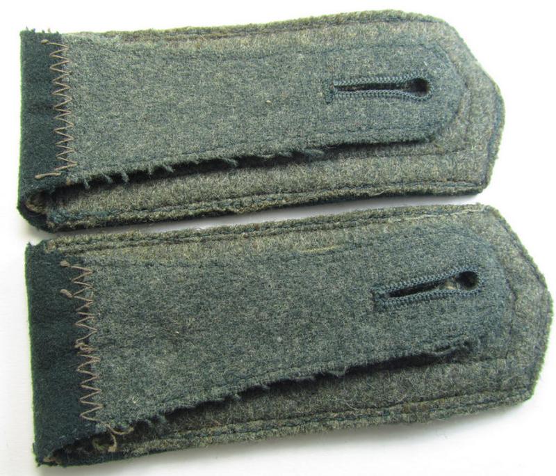 Superb - and fully matching! - early- (ie. pre-war-) period, WH (Heeres) 'cyphered' (pointed-styled) NCO-type (ie. 'M36'-pattern-) shoulderstraps as was intended for usage by an: 'Uffz. des Wehr-Ersatzdienstelle im Wehrkreises VII'