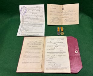 RGA Discharge Wallet, Minature Medals and Documents 123595...
