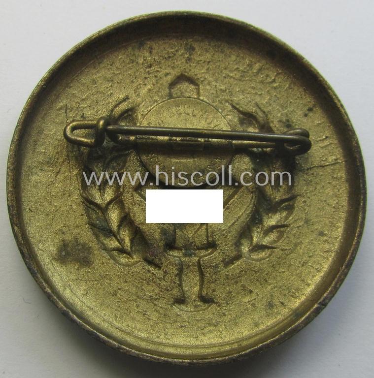 'Reichsnährstand'- (ie. 'RNSt.'-) related commemorative brooch ('Brosche') being a maker- (ie. 'C. Poellath'-) marked example showing the text: 'Kriegserntedank an die Bauerin - Landesbauernschaft Bayern'