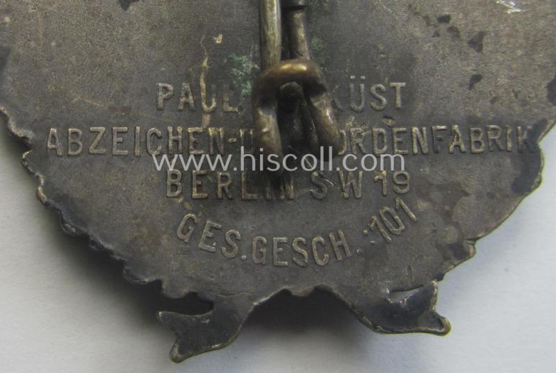 'High-quality'-produced example of a: 'Freikorps'-related award being a so-called: 'Ehrenzeichen des Schlageter-Gedächtnis Bund e.V.', showing the bars ie. 'Spangen' resp. entitled: 'Rhein/Ruhr' and/or: '1923/24'