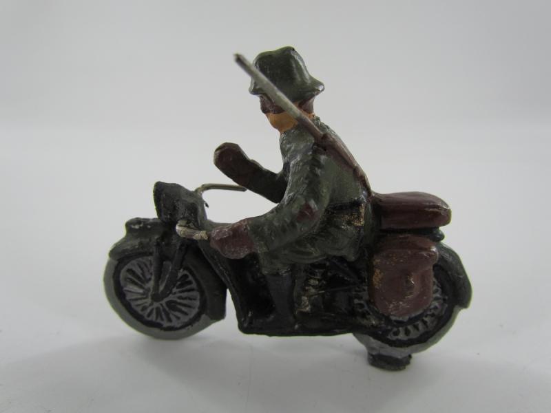 German Soldier On a Motor Bike ( Lineol )