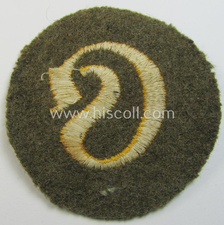 WH (Heeres) 'tropical'-issue, trade- and/or special-career insignia (ie. machine-embroidered 'Laufbahn- o. Tätigkeitsabzeichen') as was intended for an army: 'Schirrmeister' (or: equipment-administration staff-member ie. NCO)