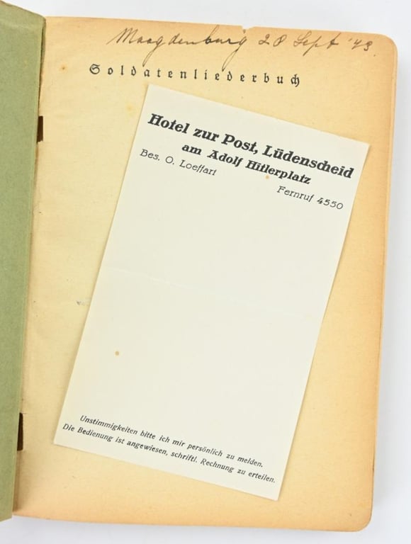 German NSDAP Songbook '7. Armeekorps'