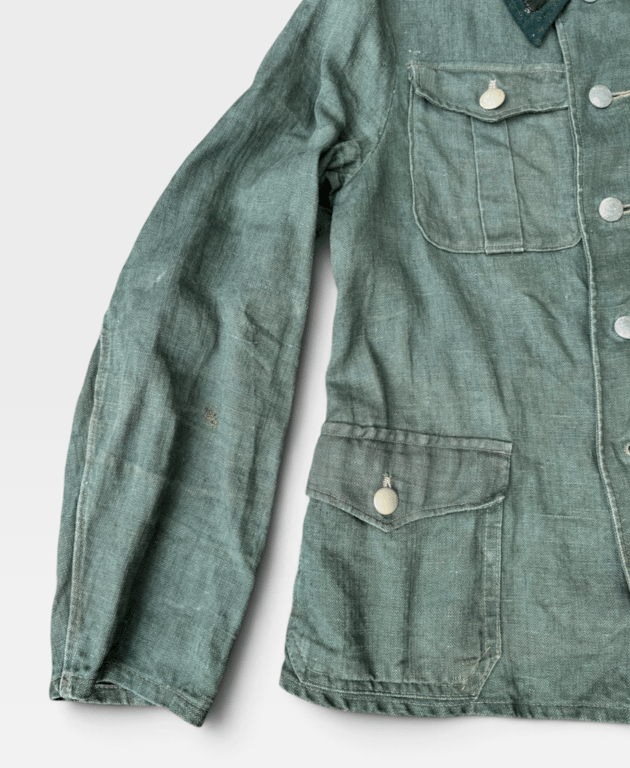 Waffen-SS Field-Reworked Drillich Work Tunic – Former NCO / SS-Unterscharführer Configuration