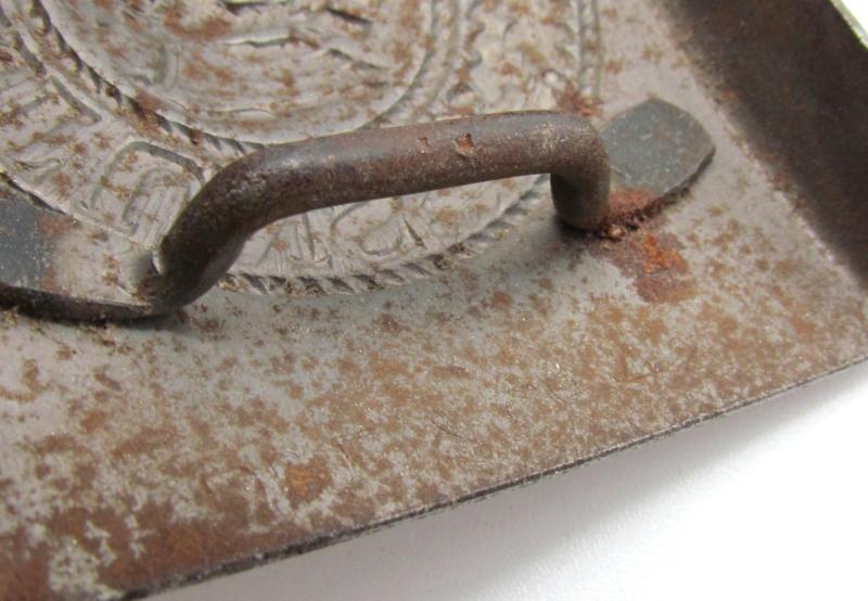 RARE Wehrmacht (Heer) steel belt buckle by Dr. Franke & Co 1942 in silver