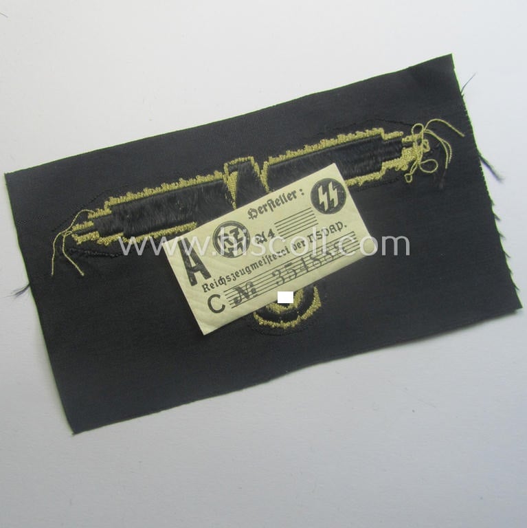 'SS' (ie. 'Waffen-SS') 'BeVo'-woven, EM- (ie. NCO-pattern) tropical-styled arm-eagle (ie. 'Tropen-Ärmeladler für Mannschaften u. Unterführer der Waffen-SS')