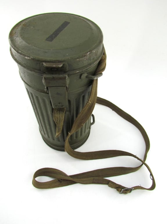 Wehrmacht Early Short Gasmask Cannister With Straps