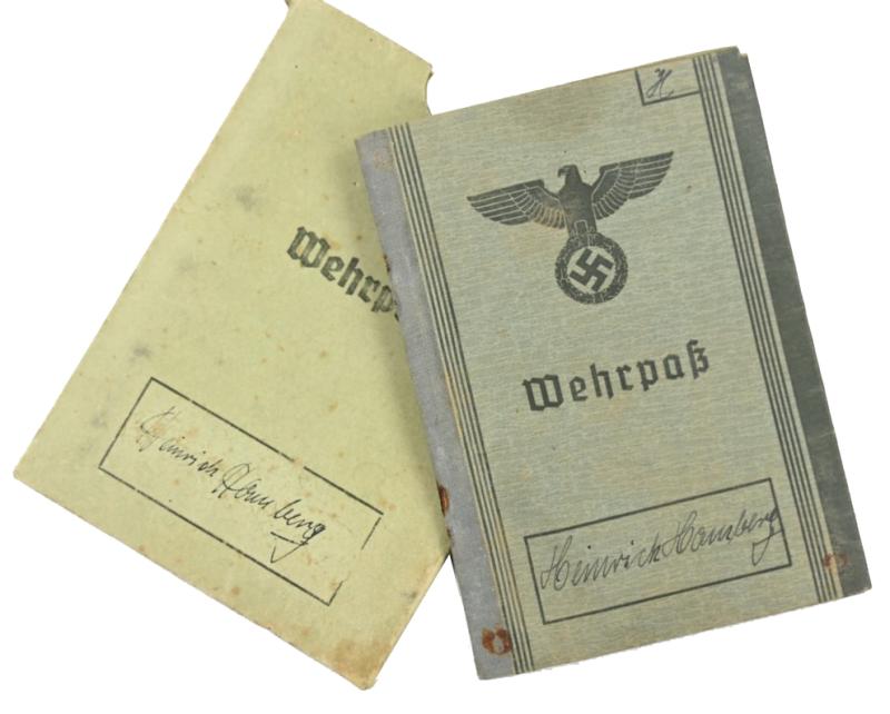 German WH Wehrpass and Document 'Heinrich Hamburgs'