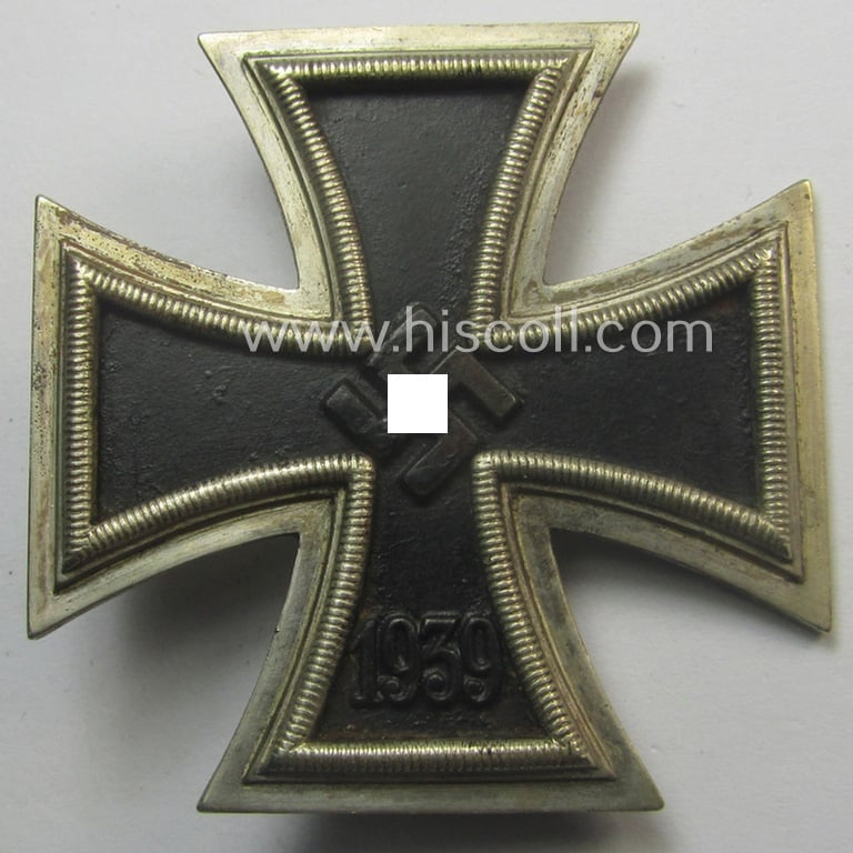 'Eisernes Kreuz 1. Klasse' (ie. Iron Cross 1st class) being a (typical) non-maker-marked example that was (I deem) produced by the desirable 'Hersteller' named: 'B.H. Mayer's Kunstprägeanstalt'