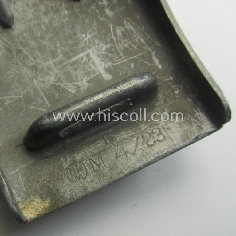 HJ (ie. 'Hitlerjugend') zinc- (ie. 'Feinzink'-) based- (and/or unusually 'molded'-pattern!) belt-buckle being a maker- (ie. 'RzM M4/23'-) marked example