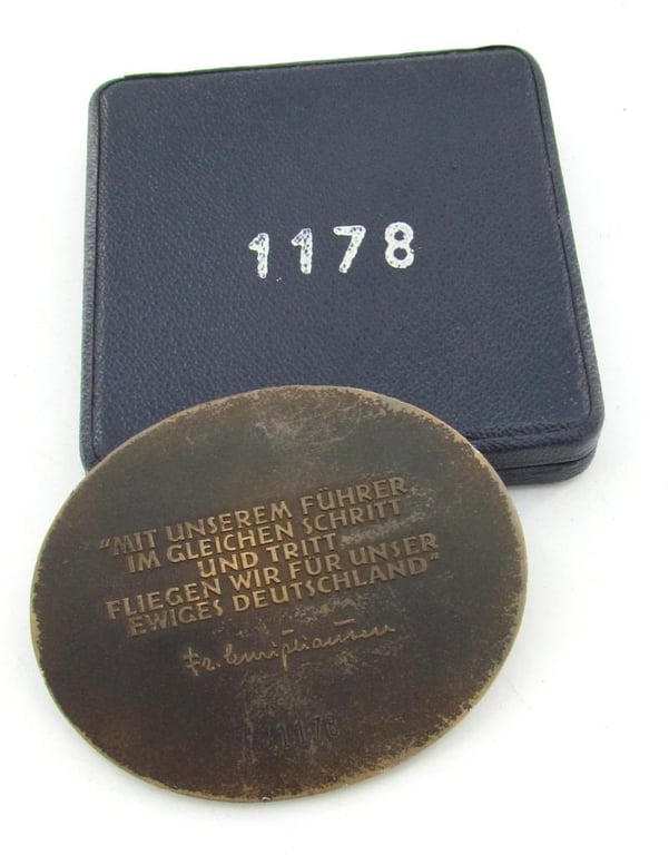 NSFK “Deutschlandflug 1938” Plaque in Case – Serial No. 1178