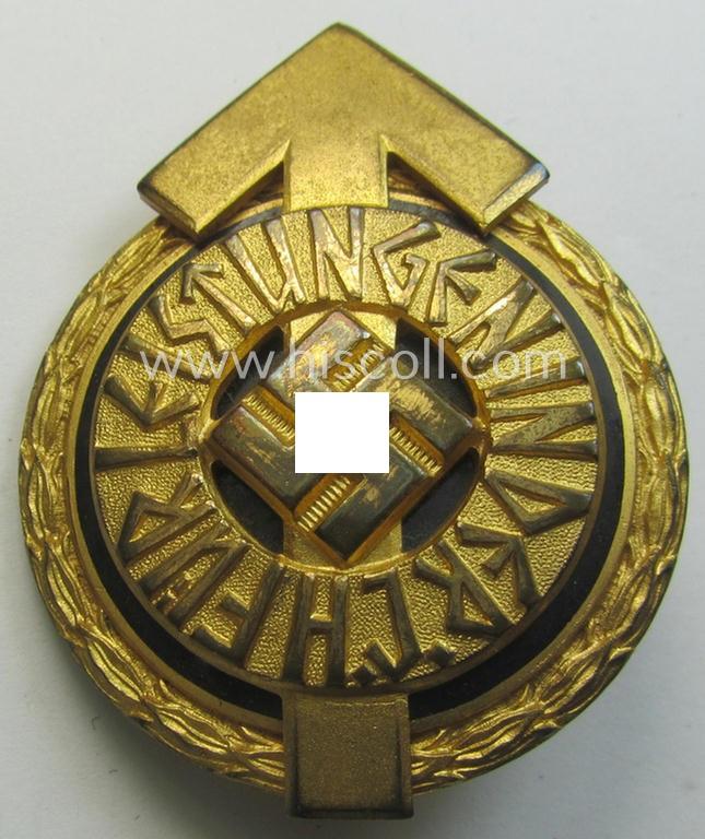 'HJ'-related so-called: 'HJ-Führer-Sport-Abz.' being a maker- (ie. 'RzM M1/101' or: 'G. Brehmer'-) marked, 'Buntmetall'-based (and 'B'-numbered), example that comes in a hardly used- nor worn, condition