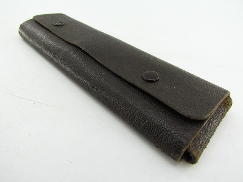German leather case with luftwaffe ink pens + pencils