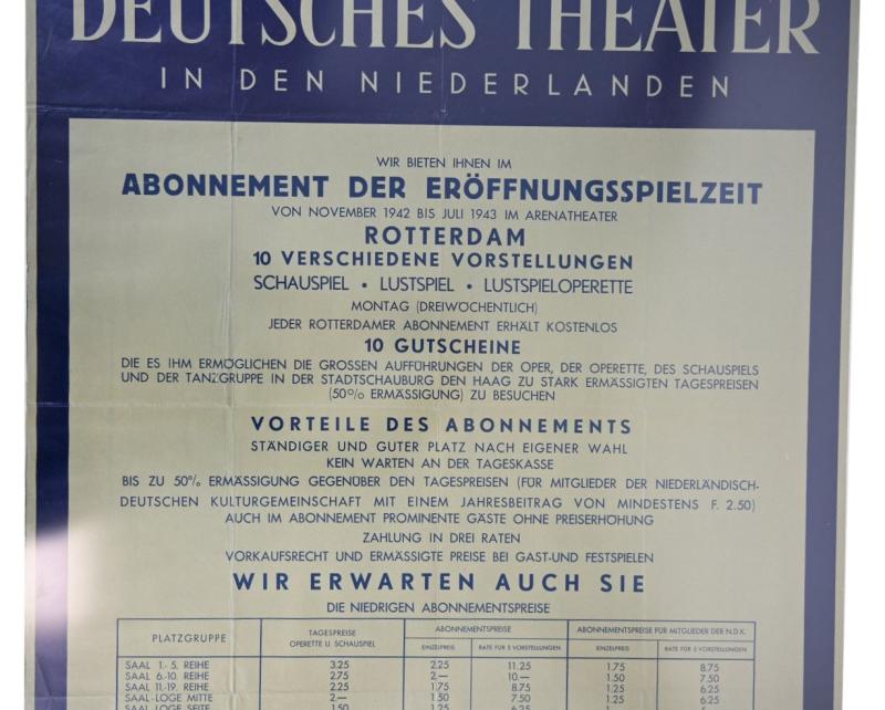 German/ Dutch Poster 'Deutches Theater in den Niederlanden'