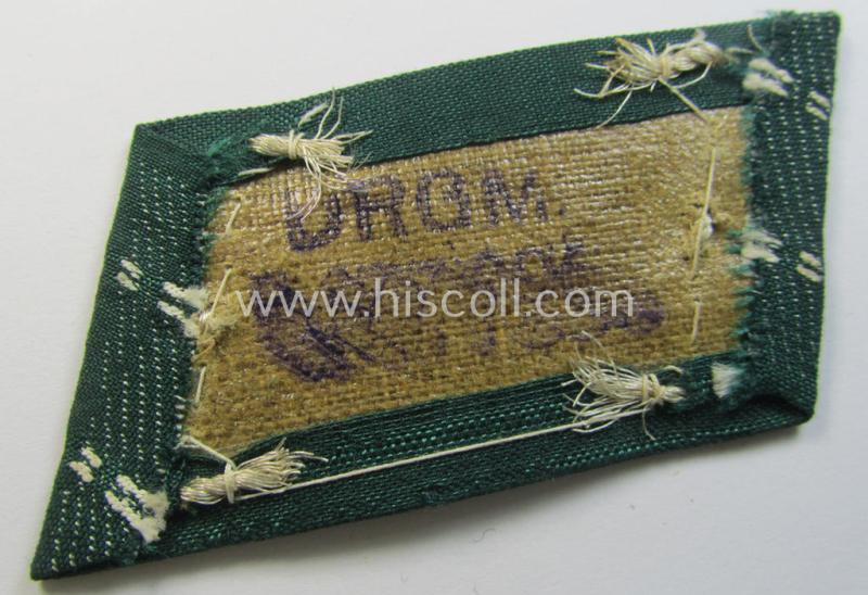 Superb, WH (Heeres) pair of (later-war-pattern) officers'-type collar-tabs (ie. 'Kragenspiegel für Offiziere') as executed in 'BeVo'-weave pattern as was intended for an officer serving within the: 'Infanterie-Truppen'