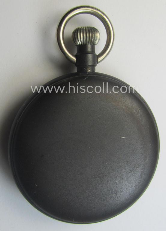 WWII-period- (ie. 'Deutsche Wehrmacht'- ie. 'Kriegsmarine'-related-) pocket-chronograph (ie. 'Dienstchronograph') of the make: 'Junghans', showing an eagle-device and that comes in a 'virtually mint'- and/or fully functional condition