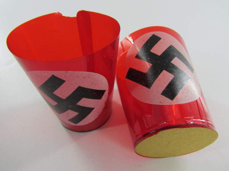 2 x NSDAP Political Party Celluloid Candle Holders, Original
