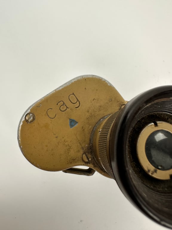 Late War Tan Painted Wehrmacht Binoculars 'Dienstglas' 6 x 30 (Doppelfernrohr) "CAG"