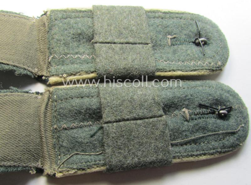 Pair of WH (Heeres) NCO-type shoulderstraps with its accompanying 'Überschube'-pair as intended for an: 'Uffz. des Landesschützen-Bataillon 446'