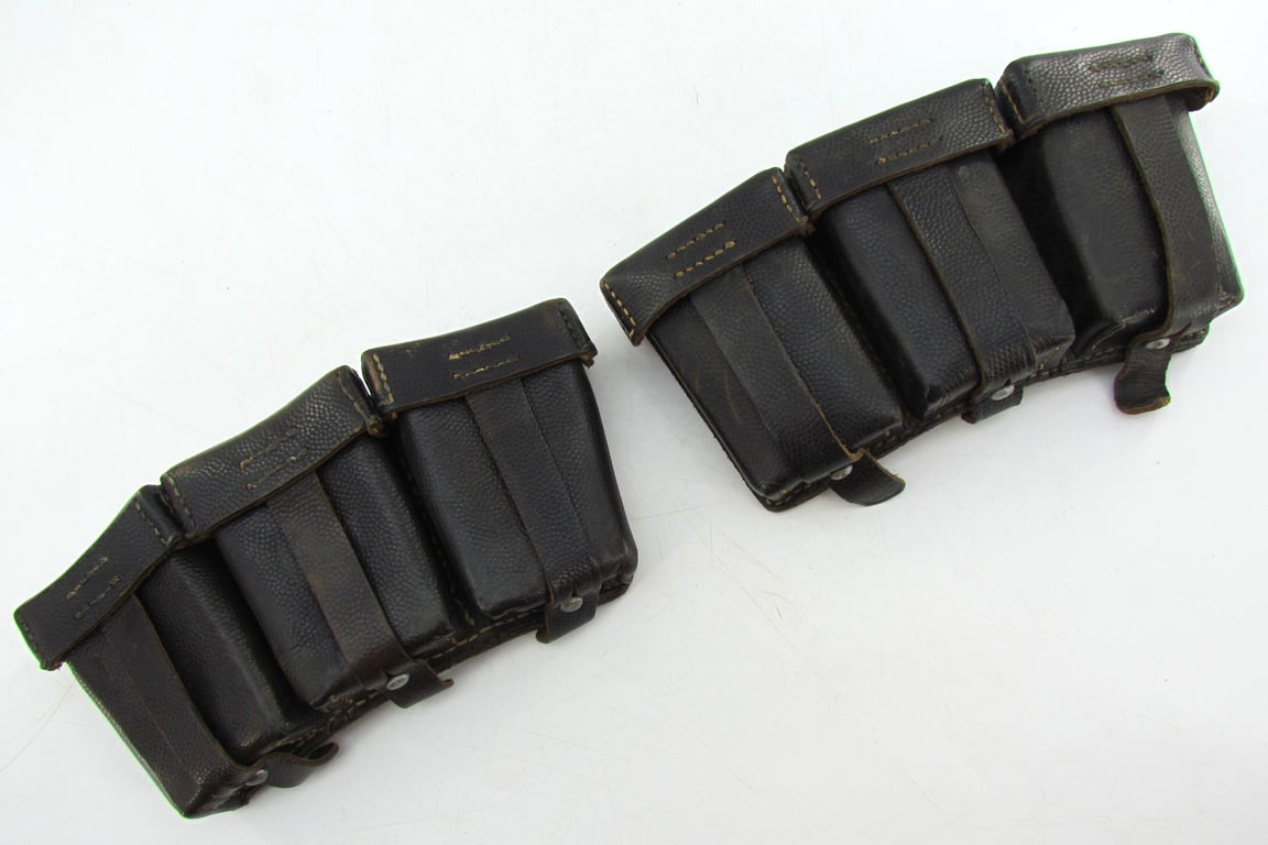 Matching Pair of K98 Ammunition Pouches - RB Numbered “0/0396/0027”