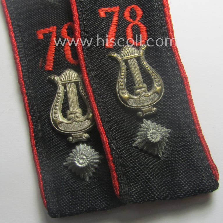 Pair of 'Allgemeine-HJ' (ie. 'Hitlerjugend'-) shoulderstraps as was intended for usage by a: 'Kameradschaftsführer' who was attached to the: 'Bann 78' (Bann 78 = 'Bann Osnabrück-Stadt' / 'Gebiet Nord Nordsee')