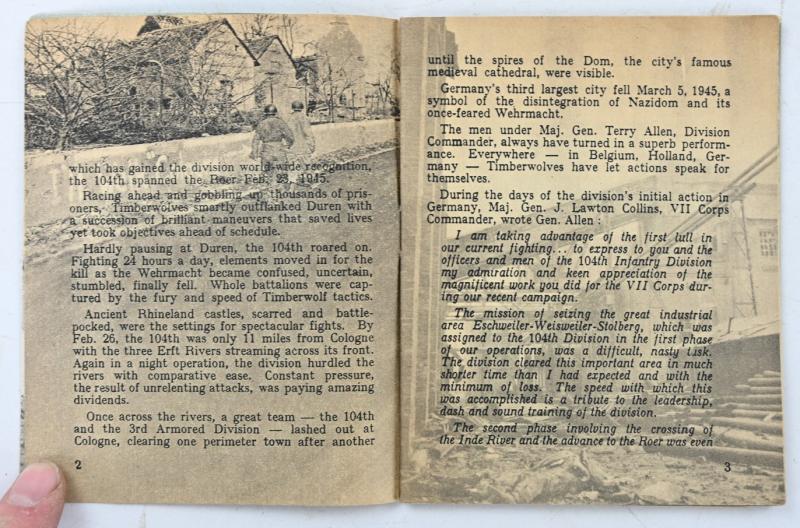US WW2 104th Infantry Division Booklet