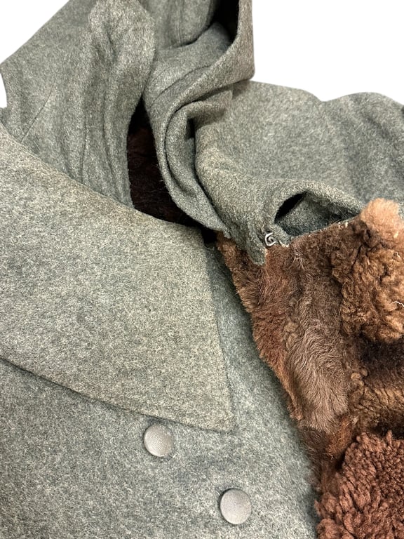 German Wehrmacht (Heer)" Wachmantel"  Rabbit skin lining.