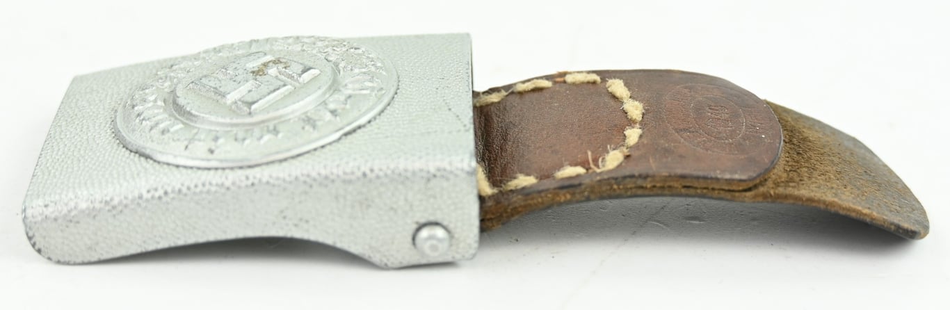 German Polizei Beltbuckle with Leather Tab