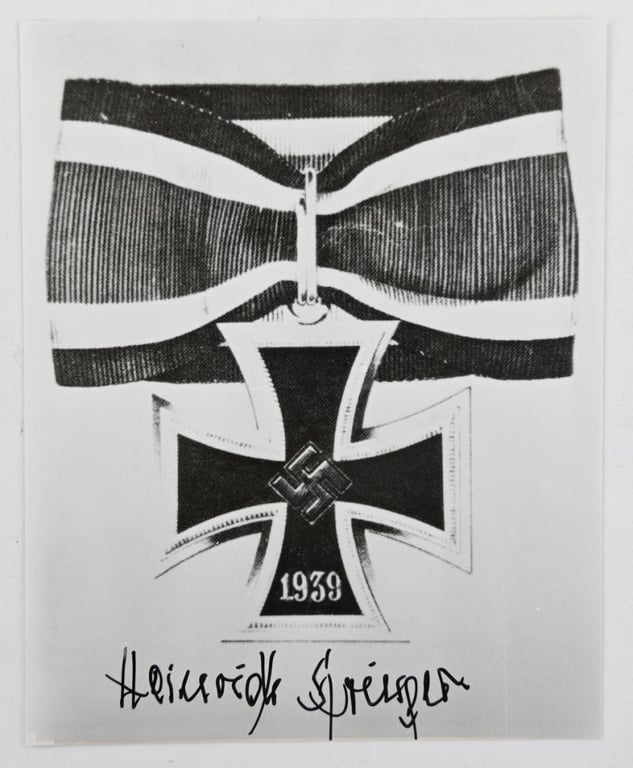 Signature of Waffen-SS KC Recipient 'Heinrich Springer'