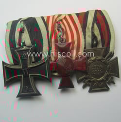Three-pieced, 'WWI'-related medal-bar (ie. 'Ordenspange') resp. depicting a...