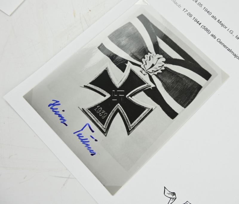 Signature of Luftwaffe KC-OLC Recipient 'Heinrich Trettner'