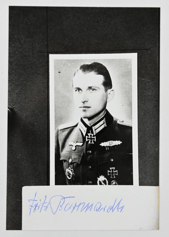 Signature of Wehrmacht Heer KC Recipient 'Fritz Burkhardt'