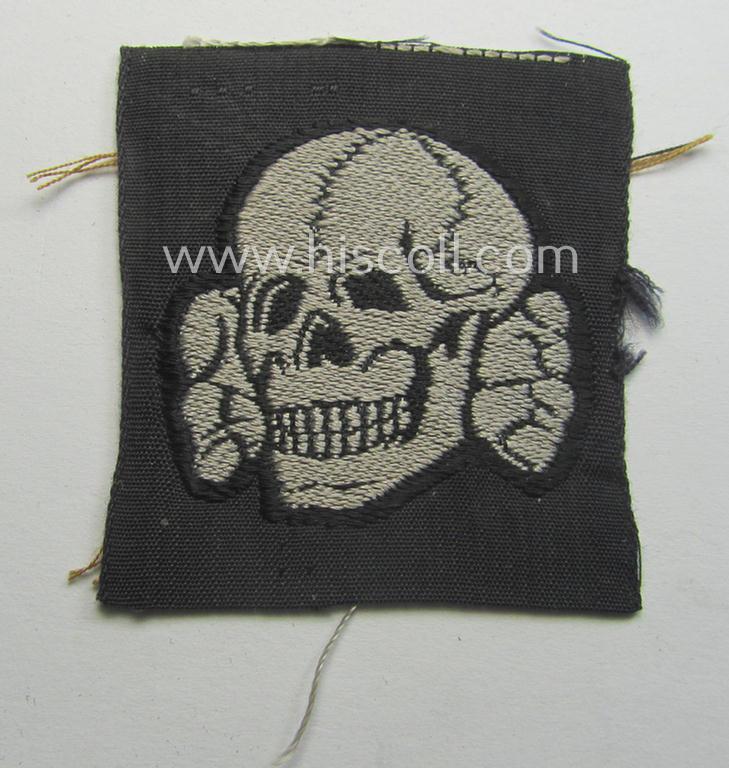 Waffen-SS, 'BeVo'-woven-style skull- and cap-eagle-set (ie. 'Totenkopf- u. Adler-Effektensatz für Schiffchen o. Einheitsfeldmütze')