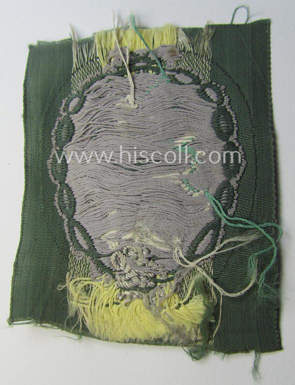 Attractive - 'variant'- ie. first-pattern! - WH (Heeres) 'Gebirgsjäger'- (ie. mountain-troopers-) related arm-badge, being a desirable example as was executed in the 'BeVo'-weave pattern on a field-grey-coloured background