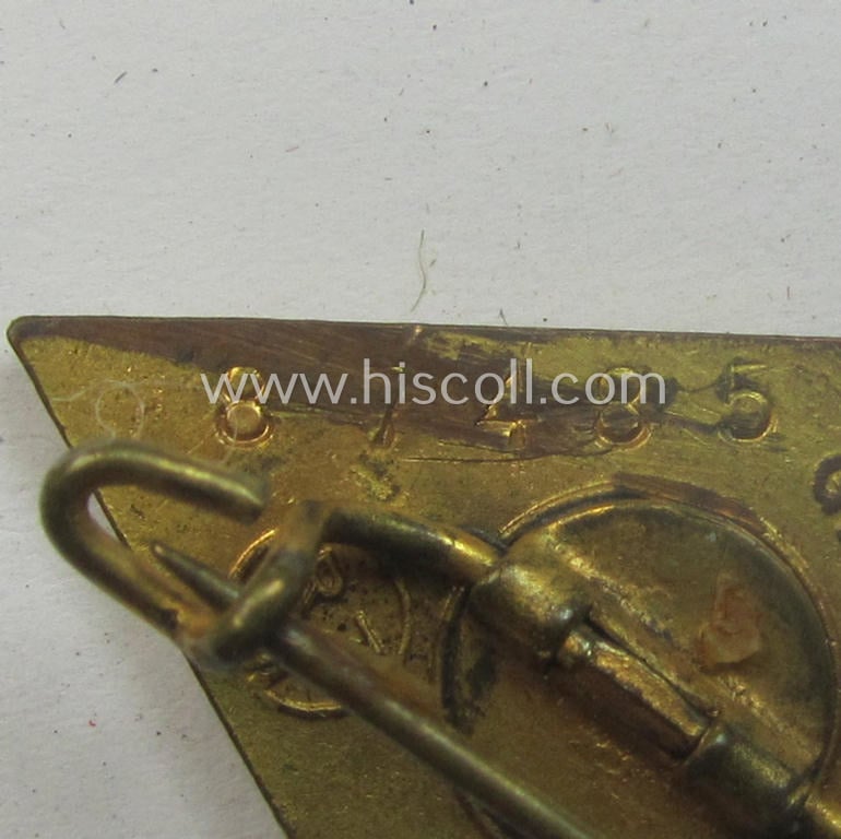 Stunning - and truly awarded! - HJ- (ie. Hitlerjugend) 'Goldenes Ehrenzeichen' (ie. 'Raute') being a maker- (ie. 'RzM - M1/78') example that is bearing the (unique!) serial-number: '87435'