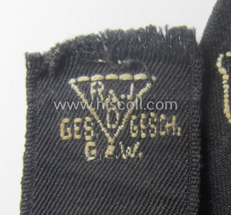 RAD (ie. 'Reichsarbeitsdienst') EM- (ie. NCO-) pattern, commemorative cuff-title (ie. 'Dienstärmelstreifen') depicting the text: 'Emsland' (as was intended for the EM-/NCO-staff working on the various 'Westwall'-fortifications)