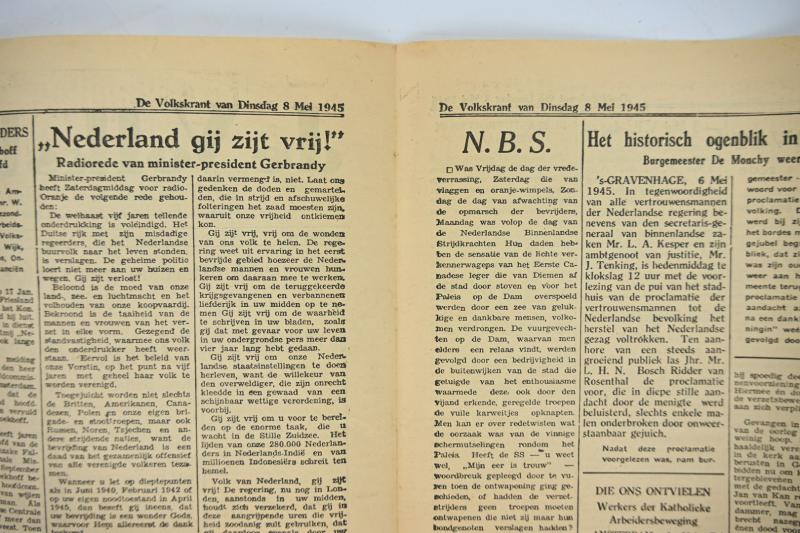 Dutch Newspaper 'De Volkskrant' May 8th, 1945