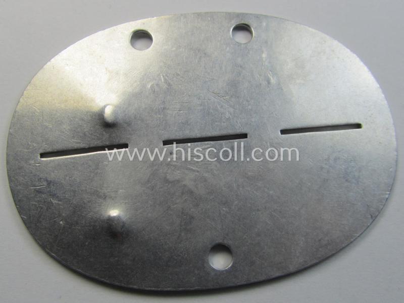 Aluminium-based, WH (Heeres) ie. 'Pioniere- o. Bau-Truppen'-related ID-disc bearing the clearly stamped unit-designation: '3./Pi.Btl. 752' and that comes as issued and/or worn