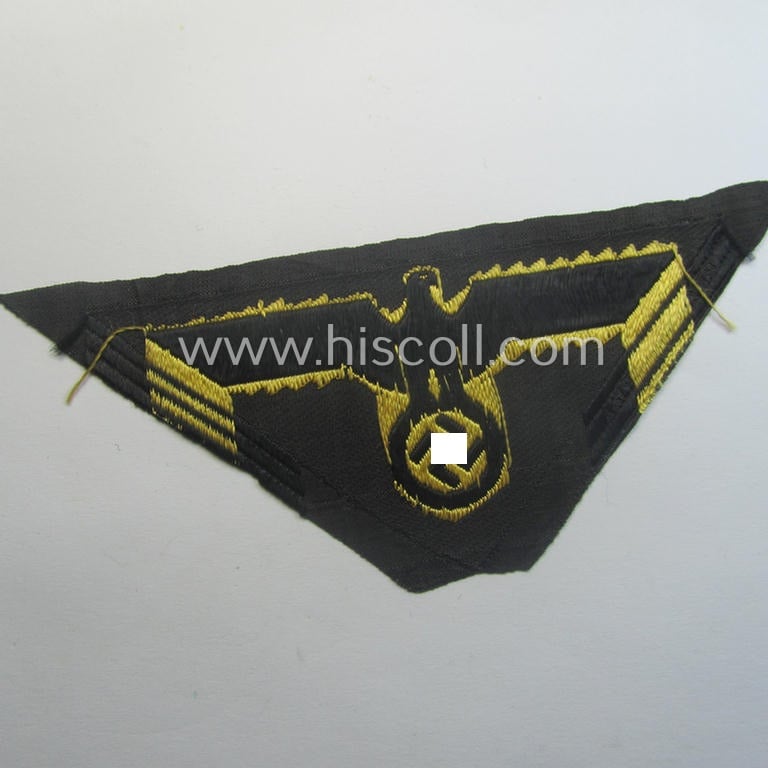 Scarcely found, RB- ('Reichsbahn'-) related, later-war-period- (ie. 'M44'-pattern) 'BeVo-'woven arm-eagle as was specifically intended for usage by an official of the: 'Deutsche Reichsbahn'