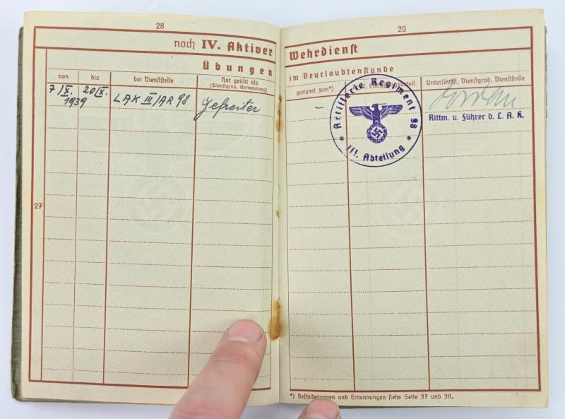 German WH Wehrpass Robert Meier KIA Wolchow