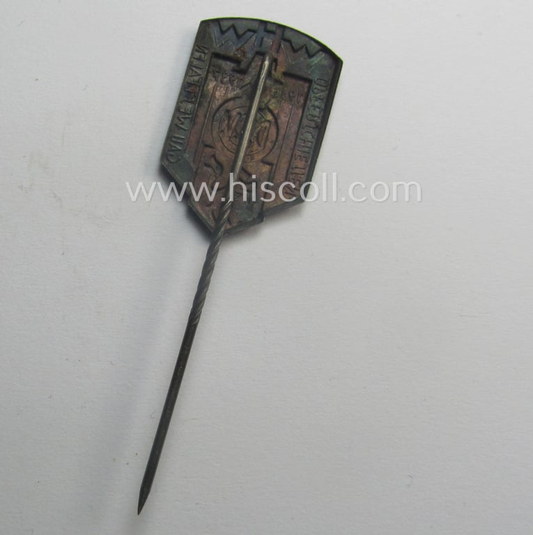 WHW- (ie. 'Winterhilfswerke'- ie. 'Opferschiessen'-) related commemorative lapel-pin entitled: 'WHW - Opferschiessen - Gau Westfalen - 1936-1937'