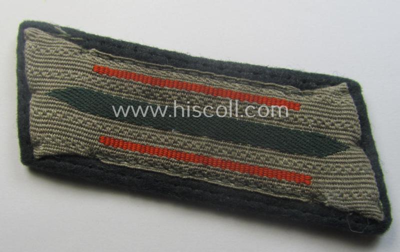 Pair of early-war-period, WH (Heeres) 'M40'-pattern collar-patches (ie. 'Einheitskragenspiegel') as piped in the bright-orange-coloured branchcolour as intended for usage by a: 'Soldat der Feldgendarmerie-Trpn.'