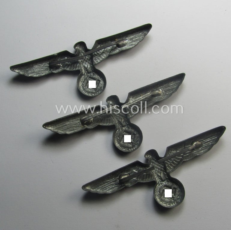 'Virtually mint- ie. unissued', WH (Heeres) EM/NCO-pattern visor- (ie. 'Schirmmützen'-) cap-eagle (being a typical unmarked example as executed in zinc- ie. 'Feinzink'-based metal)