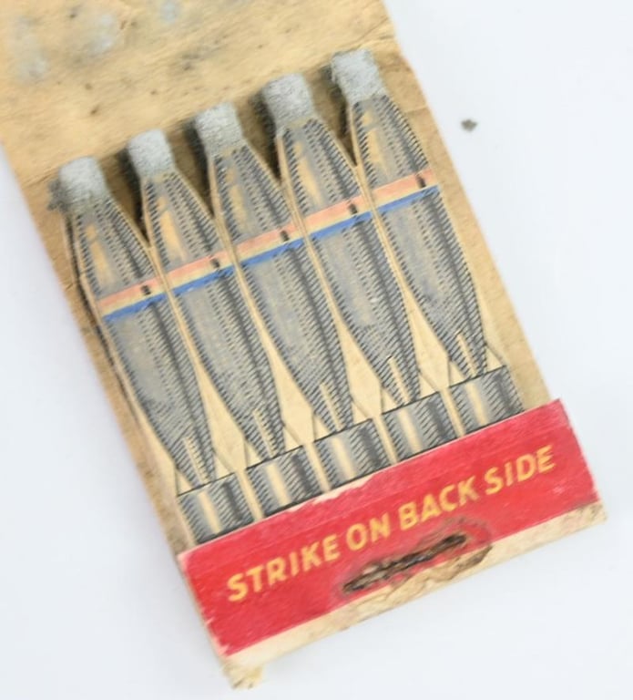 US WW2 Matchbox 'Strike at the seat of Trouble'