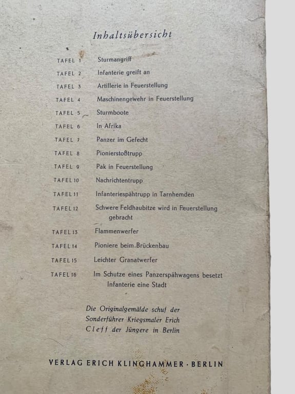 German WWII Combat Art Folio