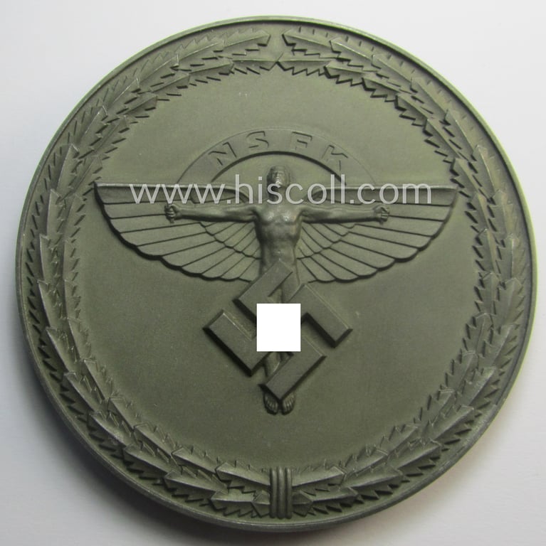 Superb, combined 'N.S.F.K./Flieger-HJ'-related, commemorative-plaque (ie. 'Erinnerungs- o. nichttragbare Plakette') entitled: 'Plakette des Korpsführers des NS-Fliegerkorps - Reichswettkampf der Flieger-Hitler-Jugend 1942'