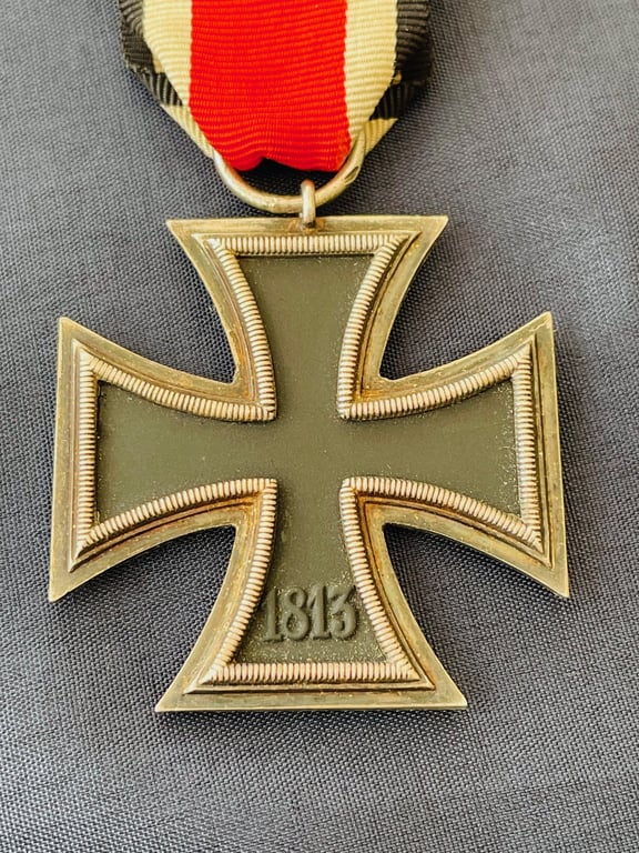 WWII GERMAN IRON CROSS 2ND CLASS WITH RIBBON. MINT CONDITION.